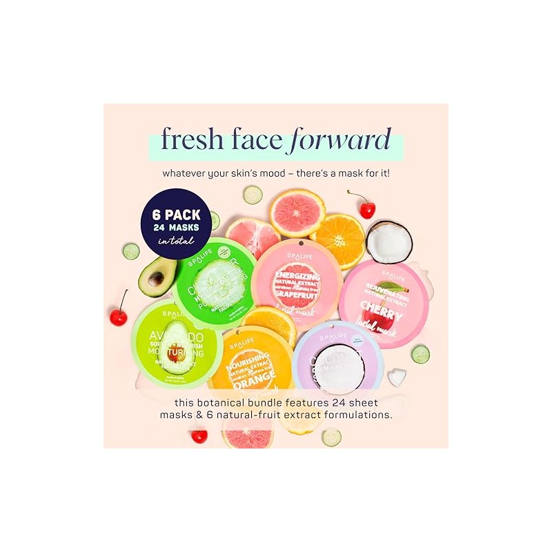SpaLife Fabulosa colección de mascarillas de frutas (12 unidades)