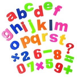 Land-Haus-Shop® Magnetbuchstaben und Magnetzahlen SET 52 Teile bunte Farben, Magnet Buchstaben Zahlen