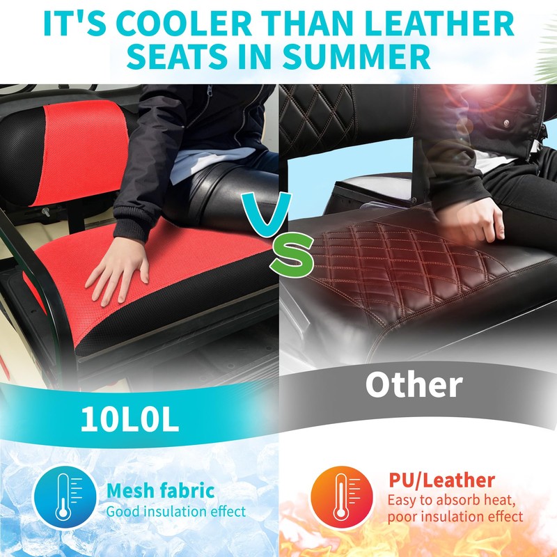 10L0L Universal Golf Cart Rear Seat Cover Dress UP Older
