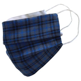 Bedford Tartan Face Mask - Blue, Grey and Black