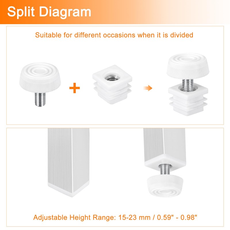 sourcing map Furniture Leveling Feet, 8 Sets 20 x 20mm