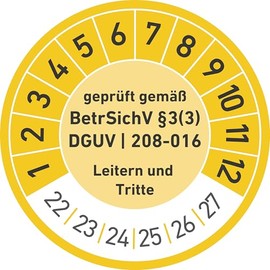 Ladders and kicks maintenance plaques tested according to BetrSichV 20 mm