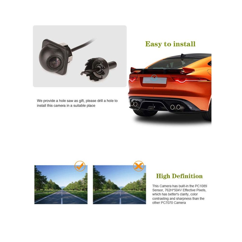 ERISIN Mini HD Camera 170° Viewing Angle Distance Line Waterproof