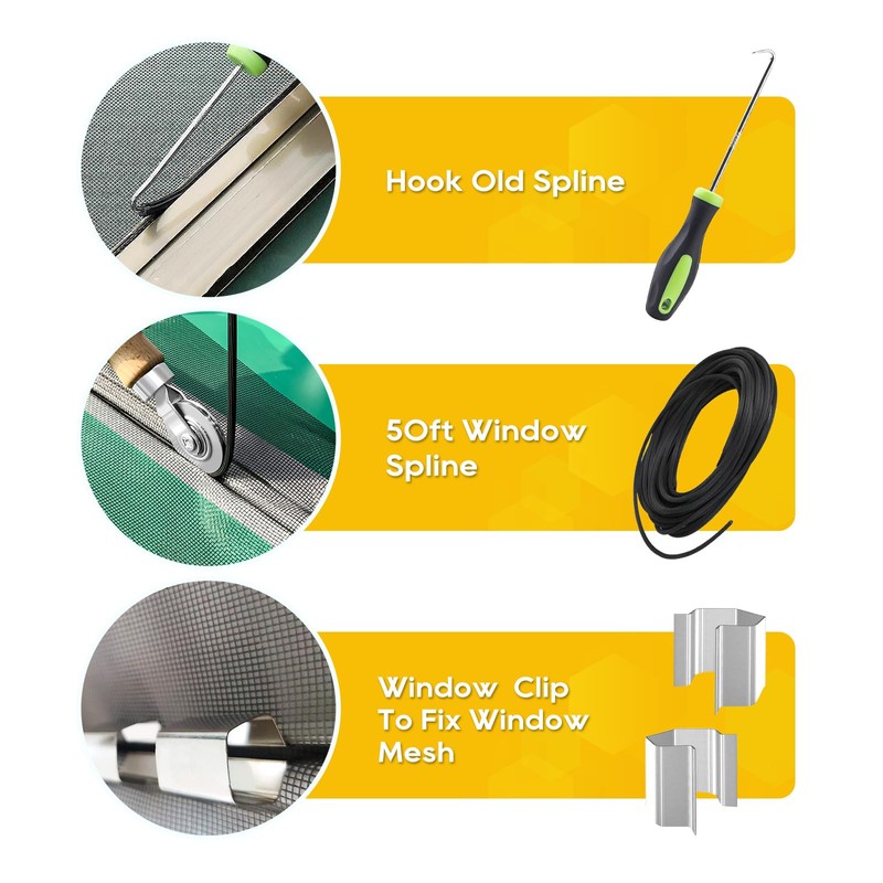 King&Charles Window Screen Door Repair/Replacement Kit, Include Gray Screen Mesh
