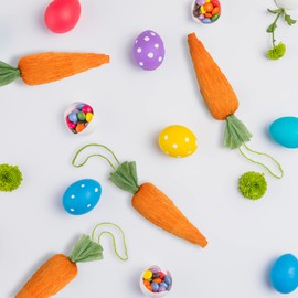 8 x Easter Carrots (8cm) Orange Mini Carrots Hanging Pendant Easter Party Bonnet Decorations for Home Kitchen Party DIY Easter Arts & Crafts Decor