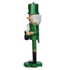 Kurt Adler 15-Inch Wooden Irish Nutcracker on Shamrock Base,Green