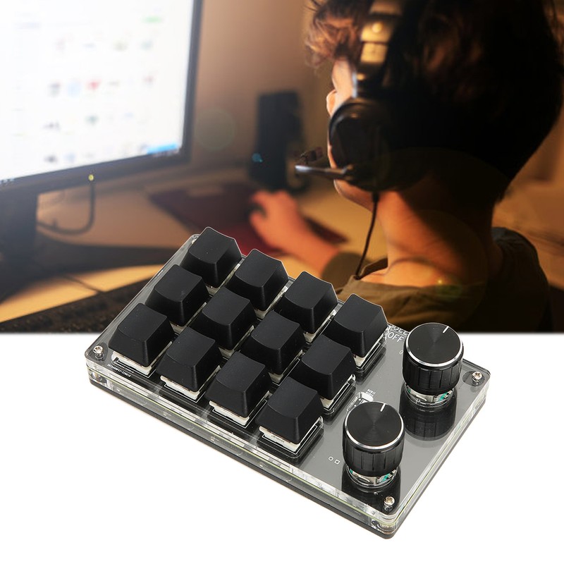 12 Key Mechanical Keyboard Support Wired USB Wireless Bluetooth DIY
