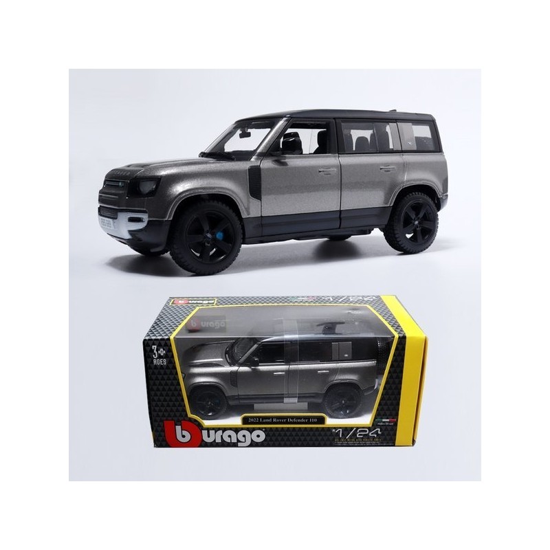 Brago 1:24 Land Rover Defender 2022 Grey Diecast Model Car