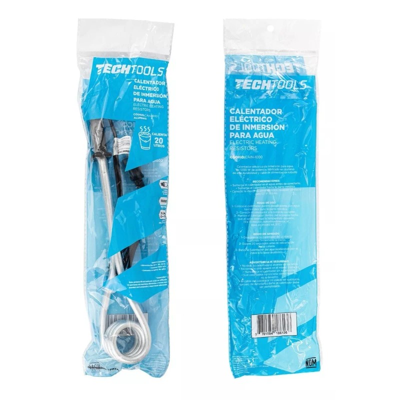CNX Calentador Eléctrico De Inmersión De Agua 1000w, Cable 70cm