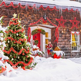 Aitsite 20 m / Pack of 10 Tinsel Christmas Tree, Tinsel Red Christmas Decoration Christmas Tree Garland Christmas Decoration Party Christmas Decoration Hanging Birthday Party Decoration