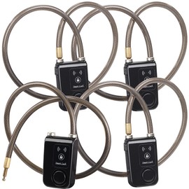 Semptec Urban Survival Technology Bluetooth Bicycle Lock: Set of 4 App-Controlled Cable Locks with Bluetooth and Alarm (Bicycle Lock App, with Alarm, Wireless Motion Sensor)