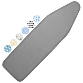Ironing Board Cover and Pad, 15x54 Standard Size Thick Iron Padding, Scorch & Stain Resistant Ironing board cover, Heavy Duty Iron Board Padded with Adjustable Fasteners Durable Elastic Edge, Grey