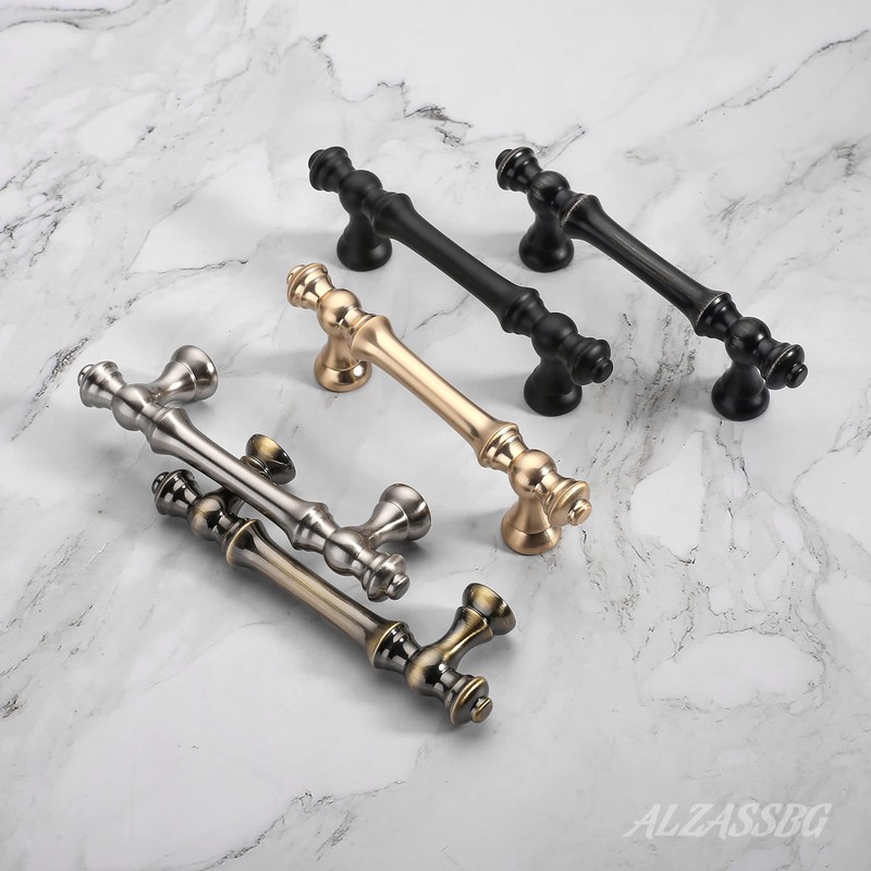 Alzassbg 10 Pack Brushed Satin Nickel Cabinet Pulls, 3-3/4 Inch(96mm)