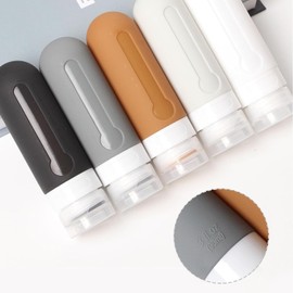 Juego De 5 Botellas De Viaje De Silicona, Contenedor De Tamaño De Viaje De 3 Oz Aprobado Por La Tsa, Sin Bpa, A Prueba De Fugas, Comprimible, Accesorios De Viaje Recargables
