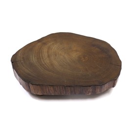 トモコーポレーション チークステージトレイ 輪切り 23073926 約12~18×H3.5cm