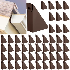 MorningRo 50pcs Aluminum Gutter Wedges for 5-inch K-Style Gutters, Levels Rain Gutters on Angled Fascia for Proper Installation and Drainage for Roof Pitch (6/12 Through 10/12 Slope,Brown)