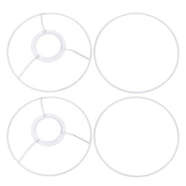 sourcing map Lamp Shade Ring, 150mm Dia. Lampshade Holder Frame Ring for E26/E27 Lamp Socket, Baked Coating Iron 2 Set