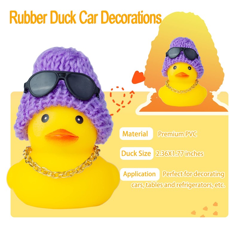 MuMyer Car Rubber Duck,Yellow Duck Car Dashboard Decorations Accessories with