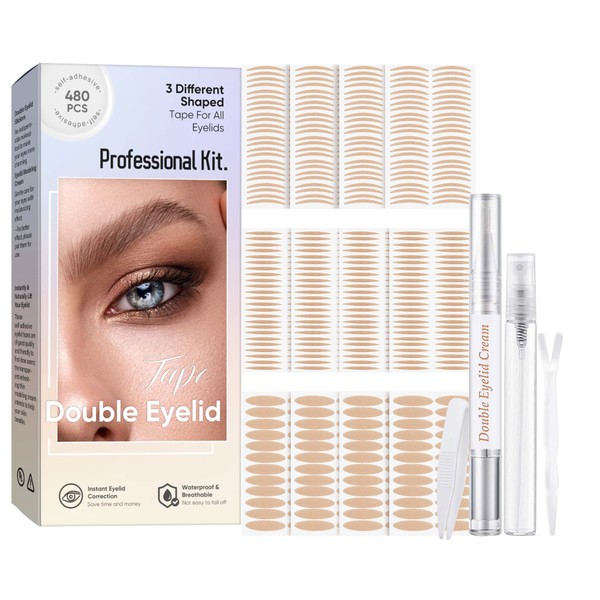 Eyelid Stripes Invisible, 480 Slip-on Eyelids Stripes Invisible, 3 Different