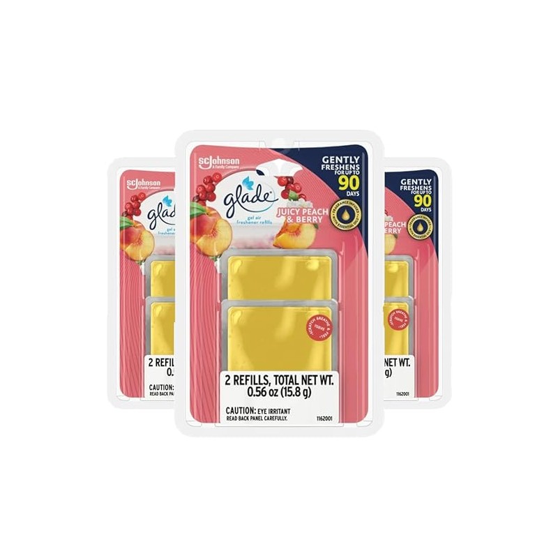 Glade Gel Air Freshener, 2 Count Refills, Juicy Peach &