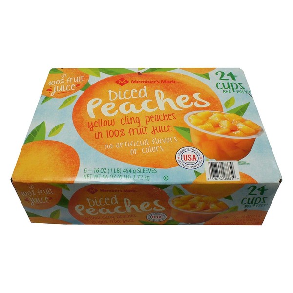 Member's Mark Expect More Diced Peaches in 100% Fruit Juice (4 oz, 24 ct.)