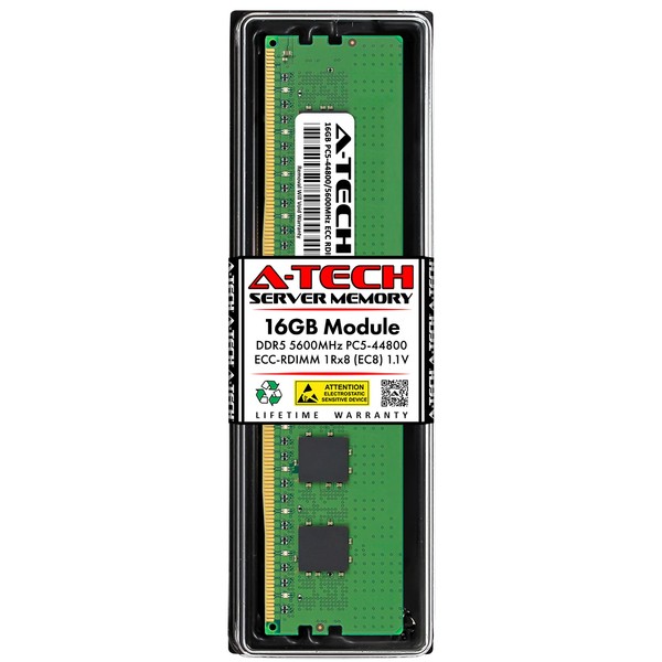 A-Tech 16GB DDR5 5600MHz PC5-44800 ECC RDIMM 1Rx8 (EC8 10x4)