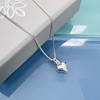Unbiological Sister Gift Necklace, Tiny Sterling Silver Puffed Heart Necklace,