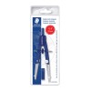 STAEDTLER Blue Silver Metal Compass with Quick Setting Universal Adapter