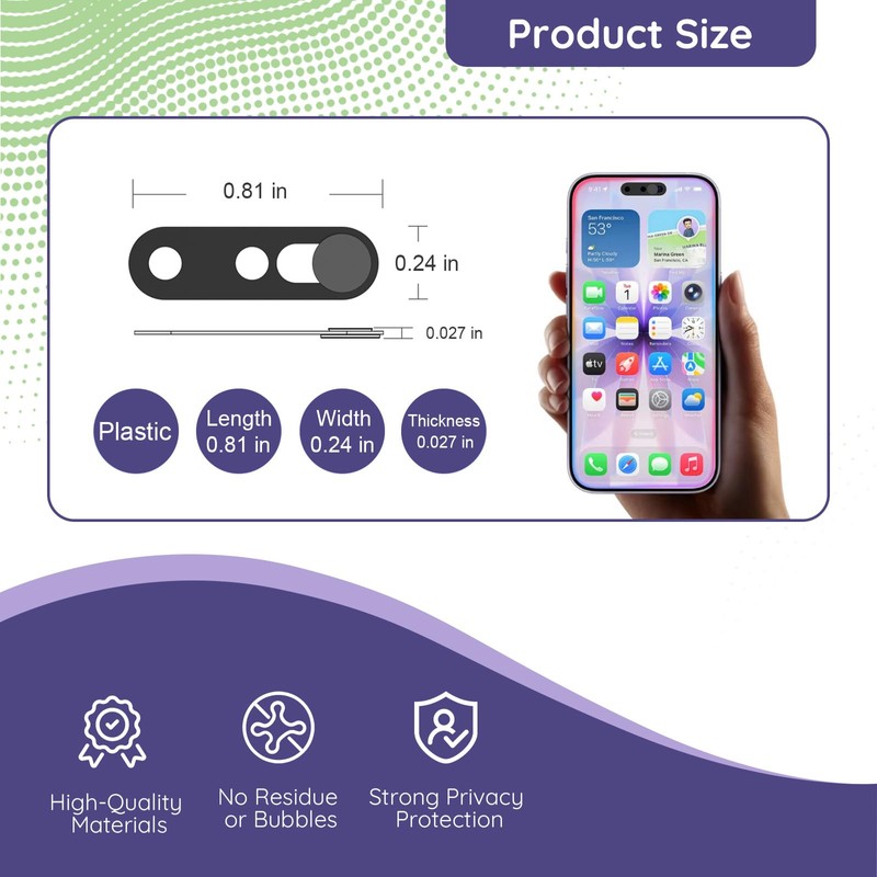 Front Camera Cover Compatible for 16 Pro Max/16 Pro /16