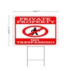Autravelco No Trespassing Yard Signs with Stakes 12x18 Inch Business