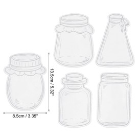 PATIKIL Transparent Dried Flower Bookmarks, 20 Pcs Clear Pressed Flower Bookmark Wishing Bottle Sticker for DIY Flower Page Clips Bookmark, Style 1