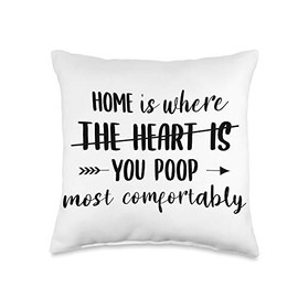 Home Is Where You Poop Most Comfortably Gift For Humor Lover Throw Pillow