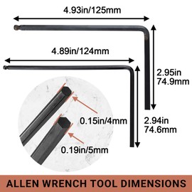 VARMDUKKE 2pcs Guitar Truss Rod Wrench, 2 Sizes Guitar Truss Rod Adjustment Deep or Narrow, Ball End Allen Wrench Guitar Accessories for Martin Acoustic Guitar - Black