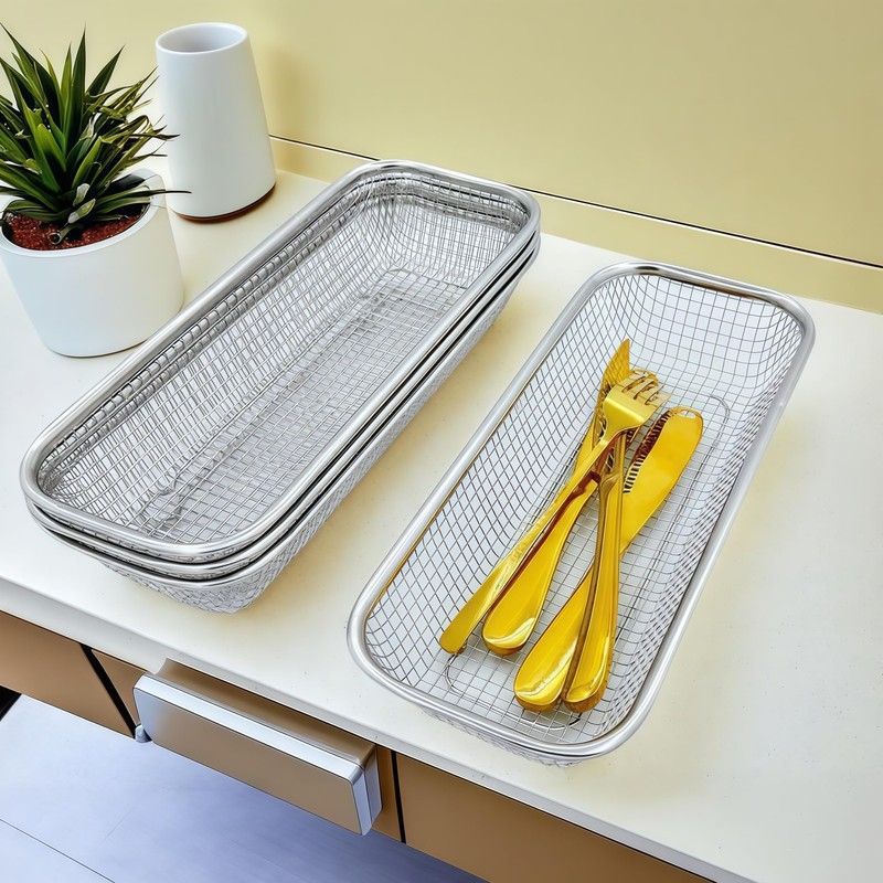 Ceiteo 2Pcs Dishwasher Baskets, Stainless Steel Mesh Drain for Kitchen