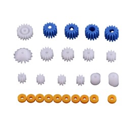 Zerone Plastic Gear Kit, 26Pcs Assorted Plastic Shaft Plastic Gears Sprockets Kit2mm/2.3mm/3mm/3.17mm/4mm Plastic Worm Gear Kit, Spindle Gears DIY Accessories