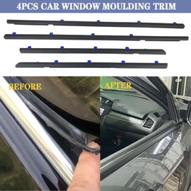 YzusGomumu 4Pcs Car Window Moulding Trim Weatherstrip Window Seal Compatible with 2012 2013 2014 2015 Honda Civic 4 Door Sedan Replaces 72450-TR0-A01 72410-TR0-A01 72950-TR0-A01 72910-TR0-A01