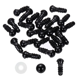 PATIKIL 6mm Safety Eyes, 20 Pcs Plastic Craft Eyes with Protective Film with Washers for Stuffed Animals Crochet Toys Dolls DIY Craft Making, Black