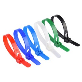 Tiardey 100 Pieces Coloured Cable Ties 8" 8" Reusable Cable Ties Heavy Duty Plastic Cable Ties