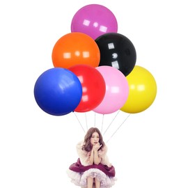 24 Inch Latex Round Balloons 10 Pack Assorted Color Thick Big Balloons for Photo Shoot Wedding Baby Shower Birthday Party Decorations by IN-JOOYAA（Normal Color）