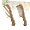 Baluue 2pcs Natural Sandalwood Hair Combs Set Portable Wide Tooth