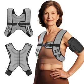GEEBOBO Weighted Vest for Women Men, 8lb/12lb/16lb/20lb/25lb/30lb Weighted Vest Woman Adjustable Weights for Walking, Strength Training, Running, 12Lbs, Grey