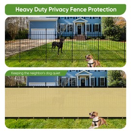 Amagenix 4'X13' Custom Size Privacy Screen Fence Heavy Duty Fencing Mesh Shade Net Cover for Wall Garden Yard Backyard Sand (We Make Customized)