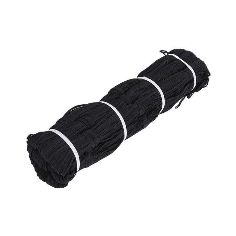 Black Elastic Cord 5mm | 100 Metres Flat Elastic Band