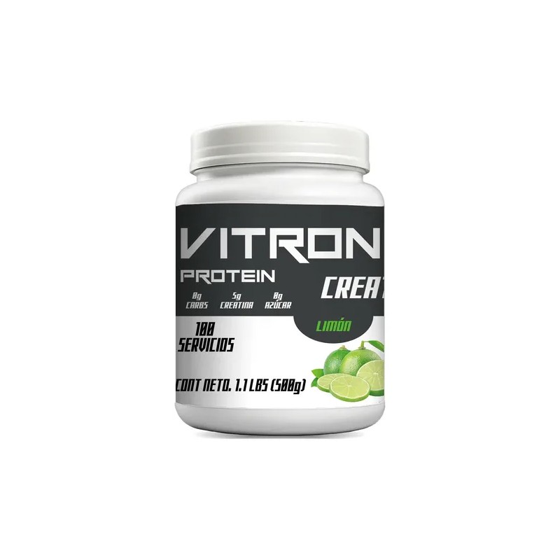 Creatina Monohidratada 500g Vitron Protein 100servis Polvo