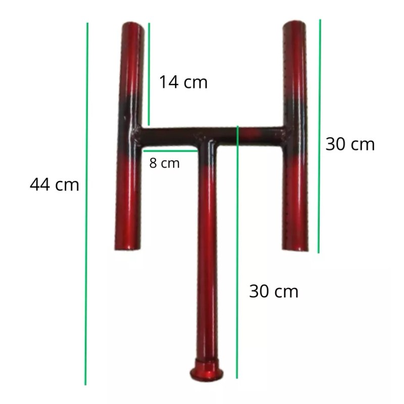 Quemador H , Plano T. Inyectada De 30 Cm 1-1/4