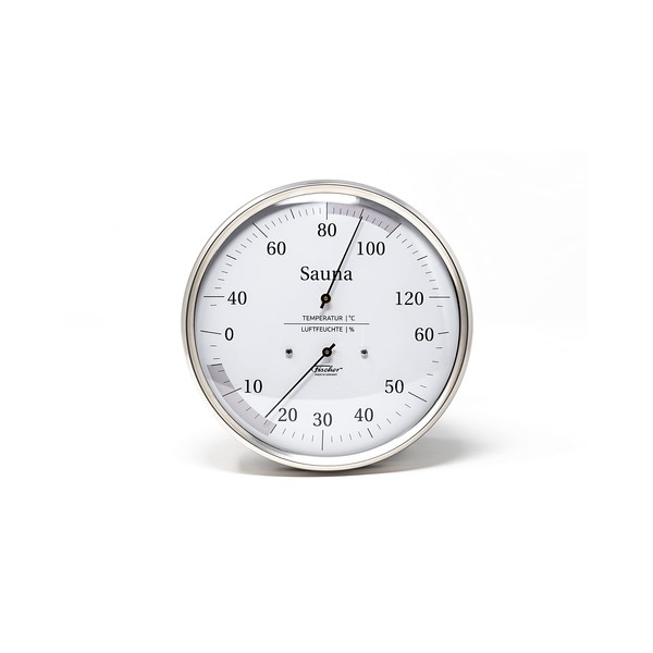 Sauna-Thermohygrometer, Edelstahlgehäuse, Ø 130 mm