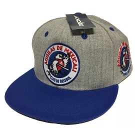 Unbranded AGUILAS DE MEXICALI MEXICO BASEBALL 2 LOGOS HAT HEATHER GRAY ROYAL SNAP BACK