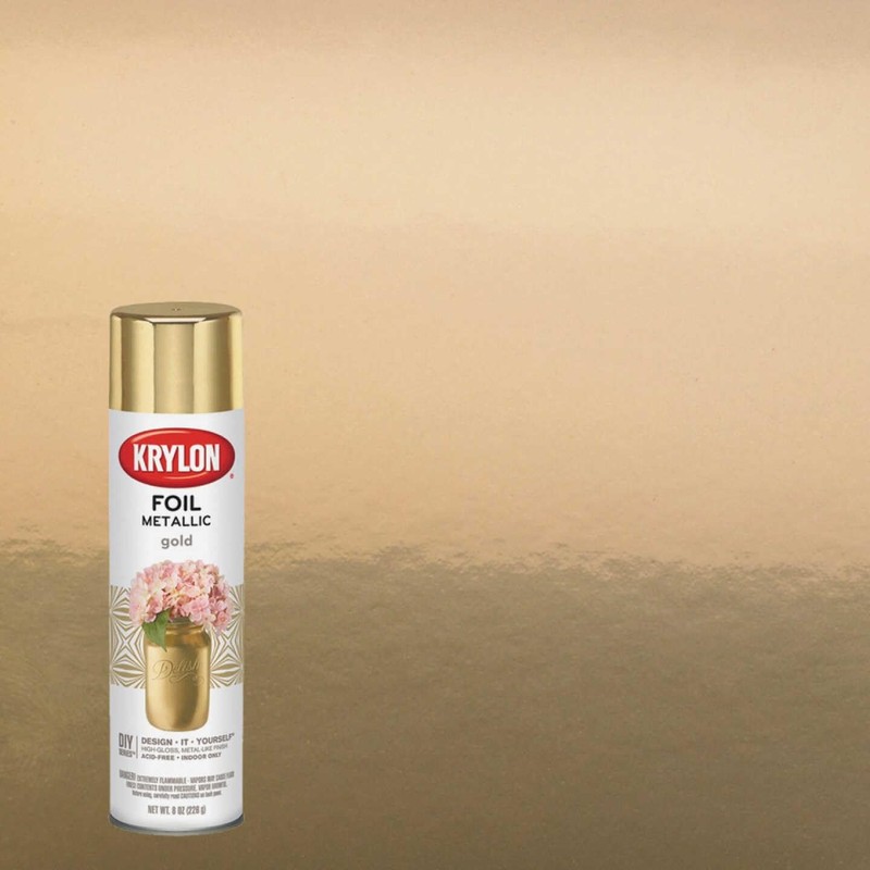Krylon Foil High Gloss Gold Metallic Spray Paint 8 oz.