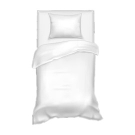 Hotel Bed Linen White 135 x 200 cm Linon 100% Cotton with Zip