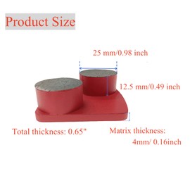 Redi-Lock Concrete Floor Preparation Disc, Diamond Metal Grinding Shoes, Double Round Segs Compatible for Husqvarna Grinder, 60/80 Grit Soft Bond, 3PCS